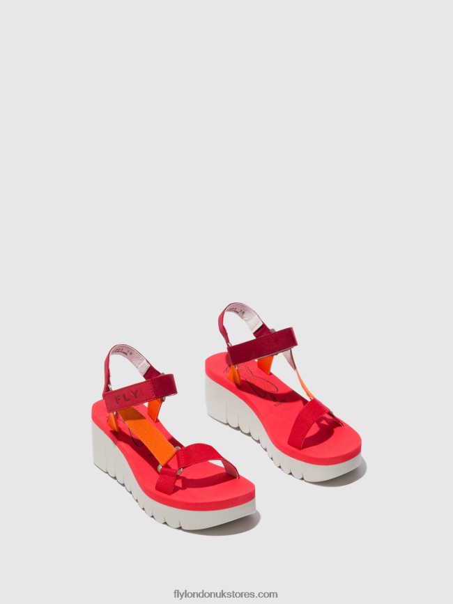 Velcro Sandals YEFA726 Women Fly London 4V24RT529 MULTI (RED)