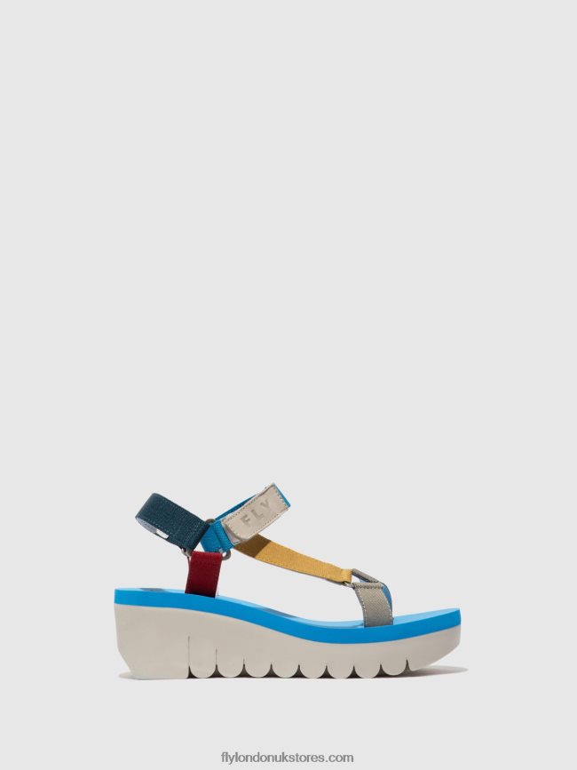 Velcro Sandals YEFA726 Women Fly London 4V24RT598 CUPIDO MULTI (AZURE)