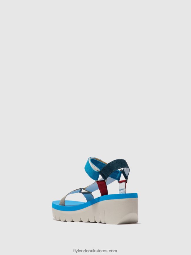 Velcro Sandals YEFA726 Women Fly London 4V24RT598 CUPIDO MULTI (AZURE)