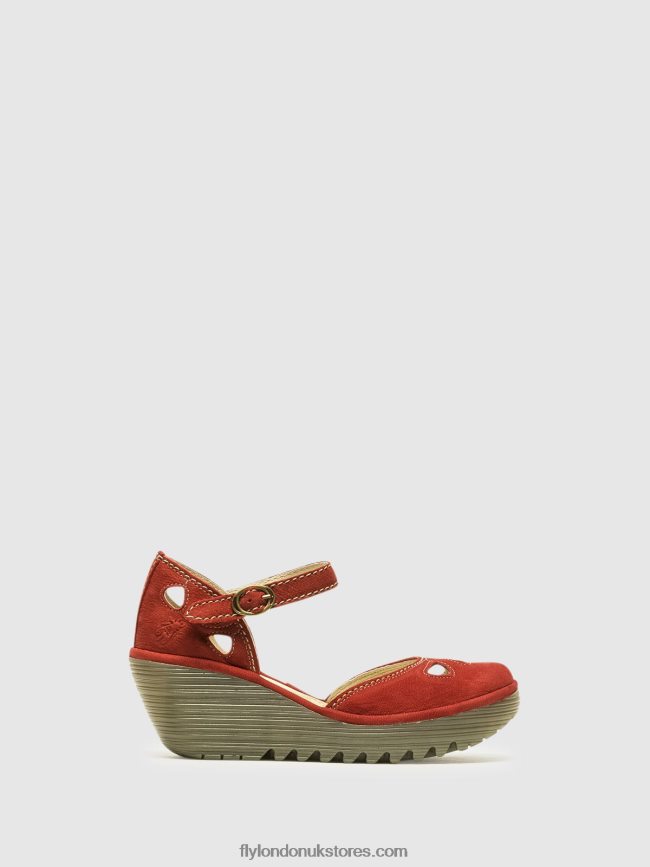 Wedge Sandals YUNA Women Fly London 4V24RT617 LIPSTICK RED