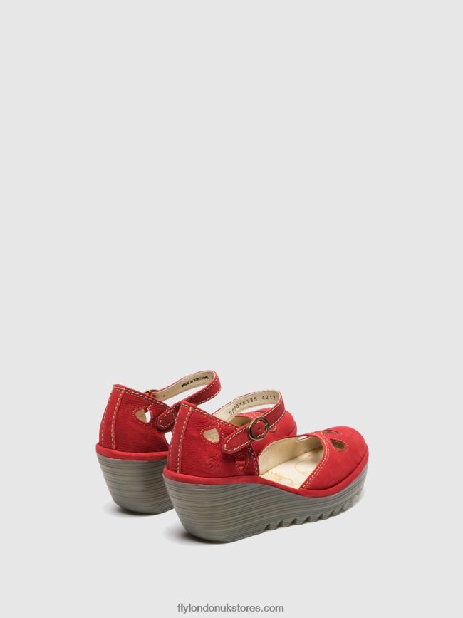 Wedge Sandals YUNA Women Fly London 4V24RT617 LIPSTICK RED