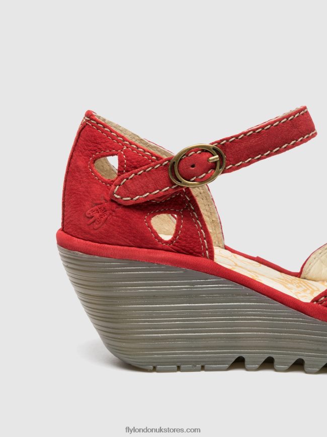 Wedge Sandals YUNA Women Fly London 4V24RT617 LIPSTICK RED