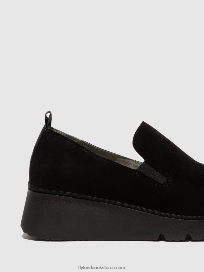 Slip-on Shoes PECE406 Women Fly London 4V24RT665 KID SUEDE BLACK