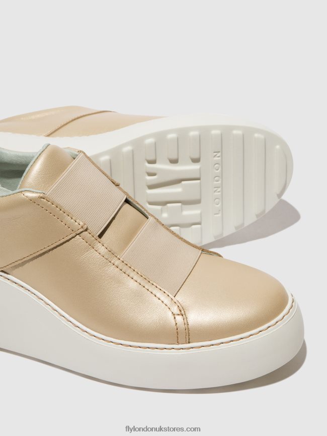 Elasticated Trainers DITO581 Women Fly London 4V24RT731 GOLD