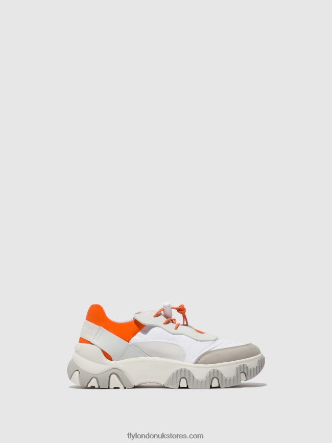 Elasticated Trainers FIAN634 Women Fly London 4V24RT748 OFFWHITE/CORAL