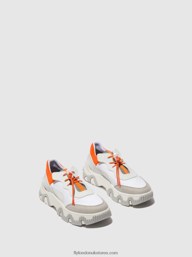 Elasticated Trainers FIAN634 Women Fly London 4V24RT748 OFFWHITE/CORAL