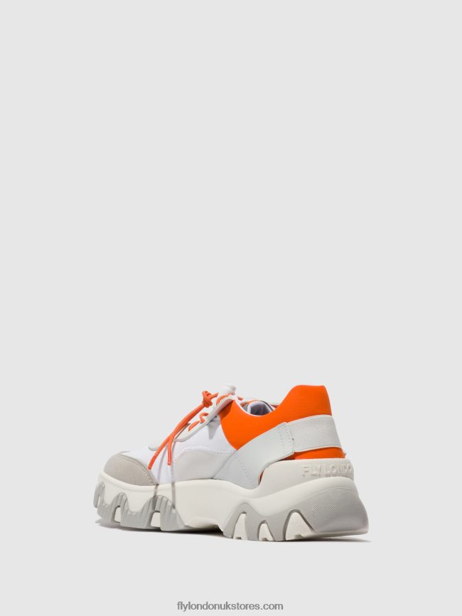 Elasticated Trainers FIAN634 Women Fly London 4V24RT748 OFFWHITE/CORAL