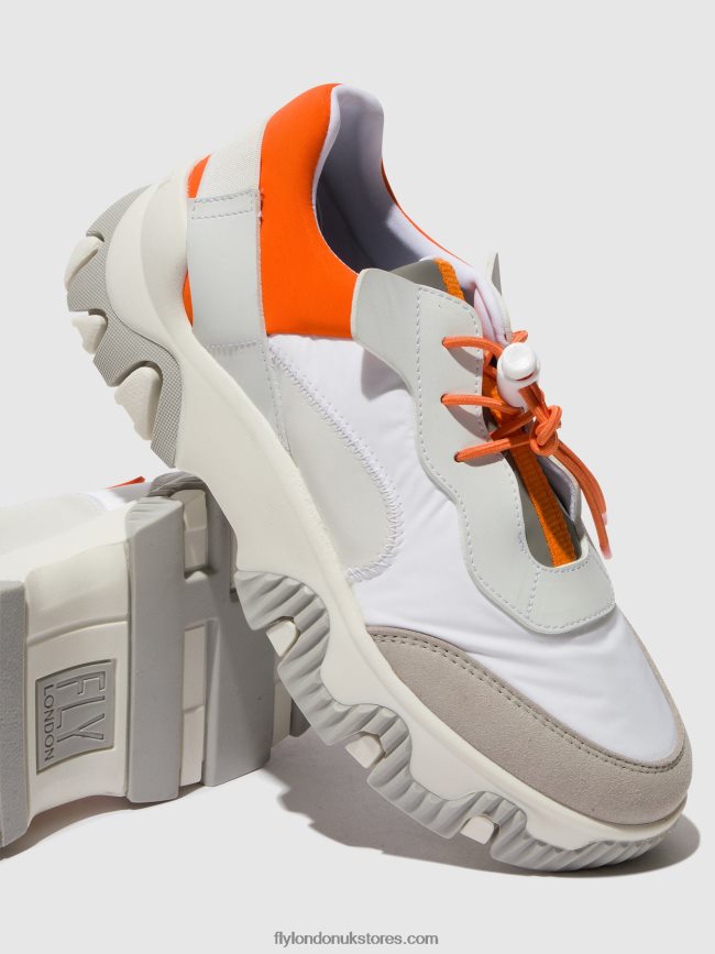 Elasticated Trainers FIAN634 Women Fly London 4V24RT748 OFFWHITE/CORAL