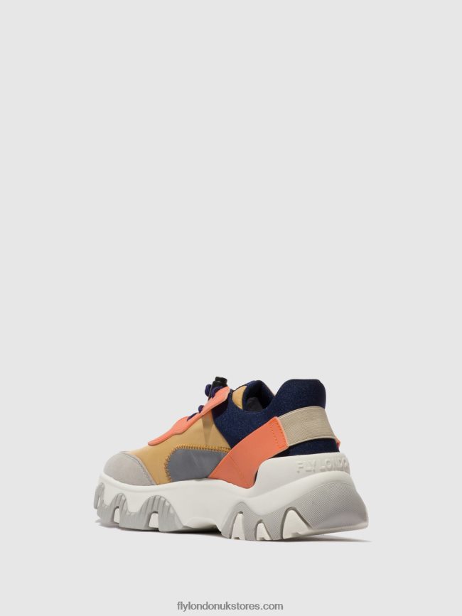 Elasticated Trainers FIAN634 Women Fly London 4V24RT750 PEACH