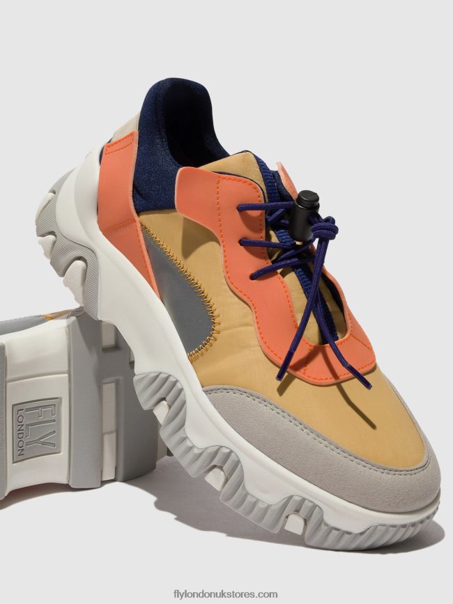 Elasticated Trainers FIAN634 Women Fly London 4V24RT750 PEACH