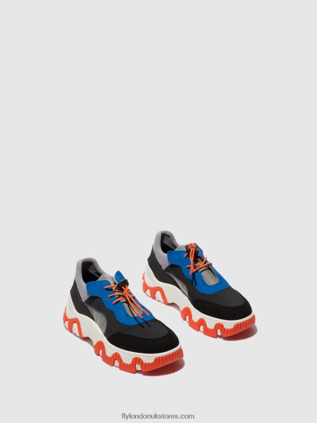Elasticated Trainers FIAN634 Women Fly London 4V24RT767 MULTI GREY/BLUE/ORANGE
