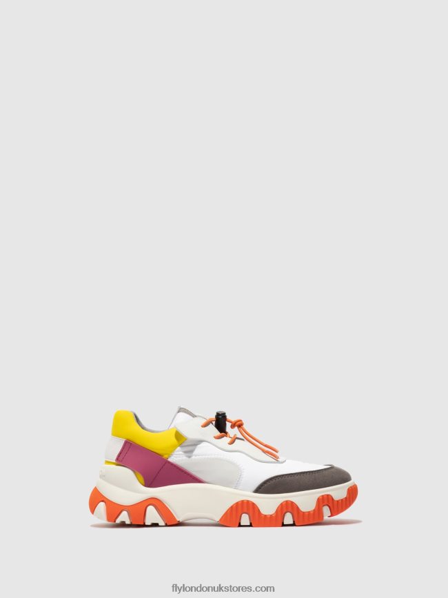 Elasticated Trainers FIAN634 Women Fly London 4V24RT773 MULTI OFFWHITE/YELLOW/FUCHIA