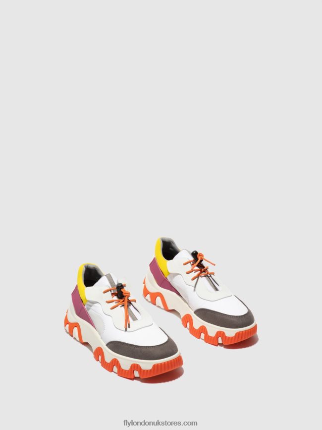 Elasticated Trainers FIAN634 Women Fly London 4V24RT773 MULTI OFFWHITE/YELLOW/FUCHIA