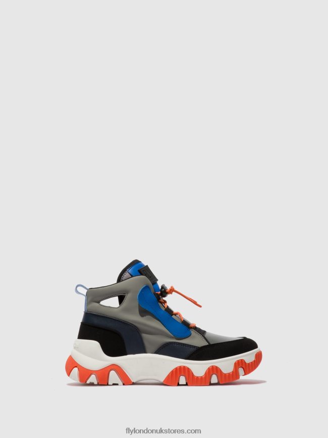 Hi-Top Trainers FENY633 Women Fly London 4V24RT766 MULTI GREY/BLUE/ORANGE