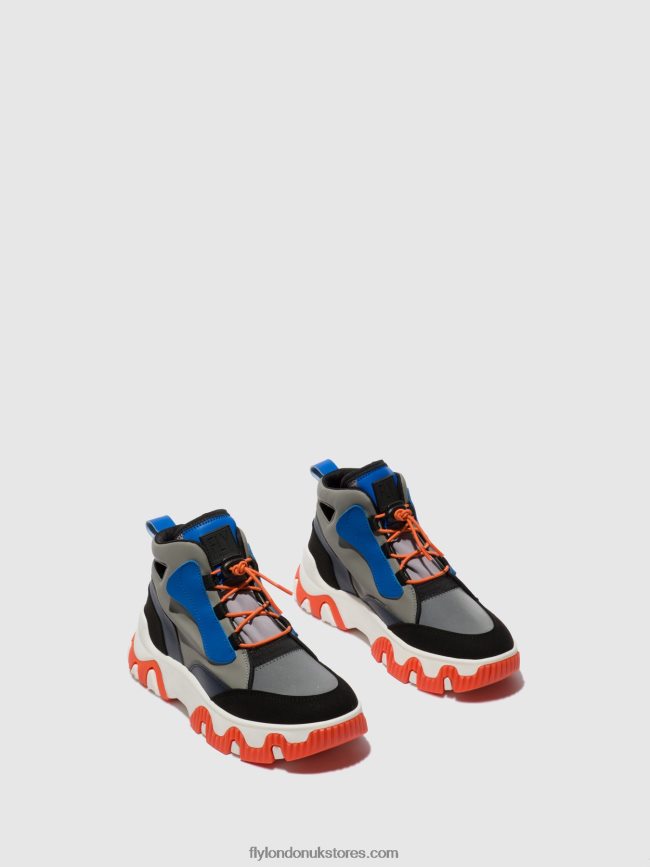 Hi-Top Trainers FENY633 Women Fly London 4V24RT766 MULTI GREY/BLUE/ORANGE
