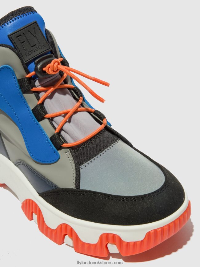 Hi-Top Trainers FENY633 Women Fly London 4V24RT766 MULTI GREY/BLUE/ORANGE