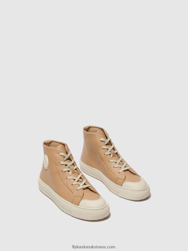 Hi-Top Trainers TOPY586 Women Fly London 4V24RT728 NOUGAT