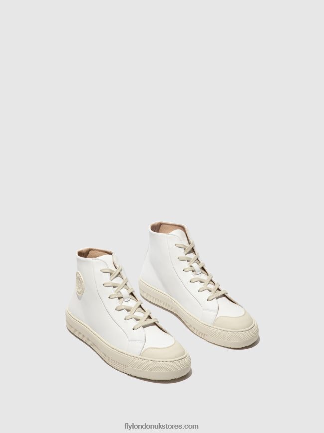 Hi-Top Trainers TOPY586 Women Fly London 4V24RT729 WHITE