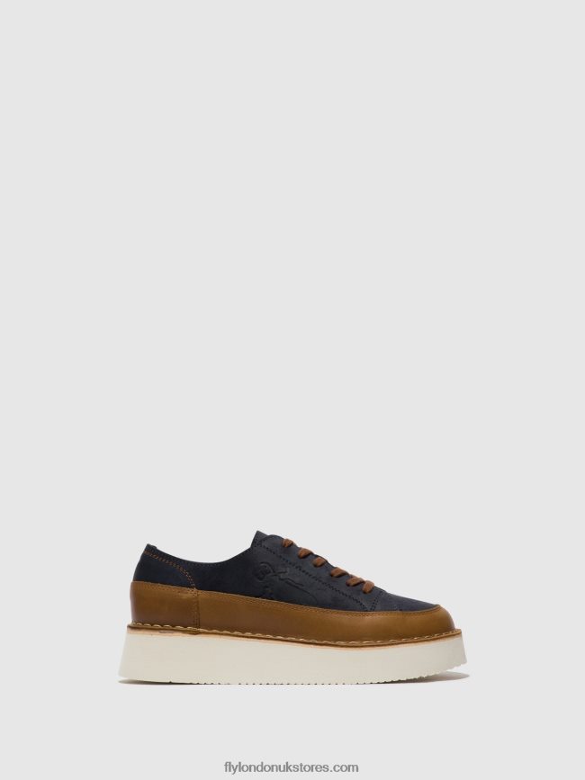 Lace-up Trainers CUDA099 Women Fly London 4V24RT725 CAMEL/NAVY