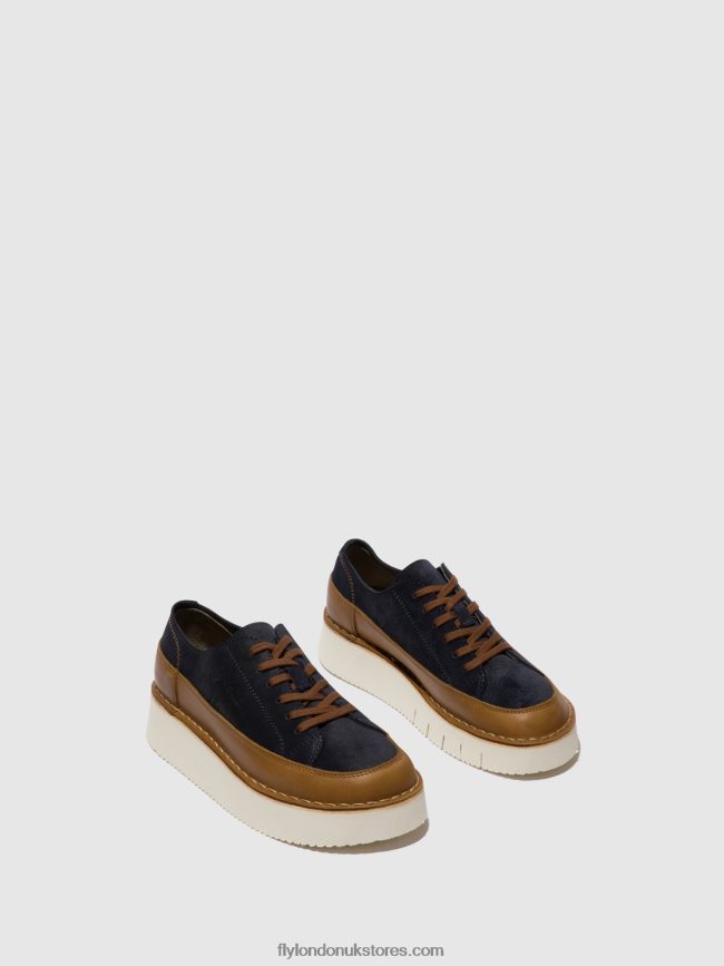 Lace-up Trainers CUDA099 Women Fly London 4V24RT725 CAMEL/NAVY