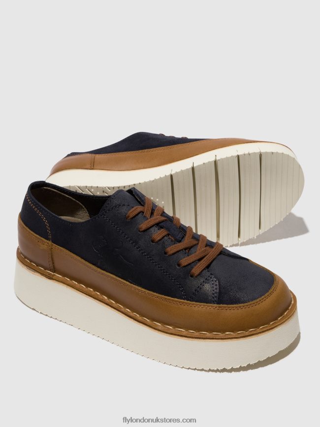 Lace-up Trainers CUDA099 Women Fly London 4V24RT725 CAMEL/NAVY