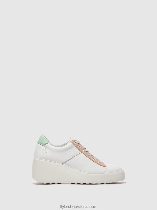 Lace-up Trainers DELF580 Women Fly London 4V24RT713 WHITE/NUDE/MINT