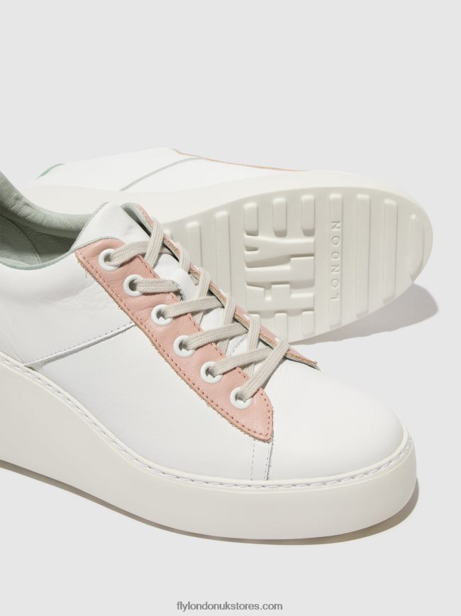 Lace-up Trainers DELF580 Women Fly London 4V24RT713 WHITE/NUDE/MINT