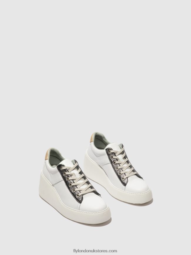 Lace-up Trainers DELF580 Women Fly London 4V24RT718 WHITE/GRAPHITE/MYNT