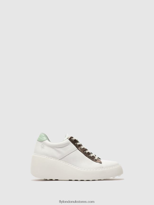 Lace-up Trainers DELF580 Women Fly London 4V24RT722 WHITE/BRONZE GRAPHITE/MINT