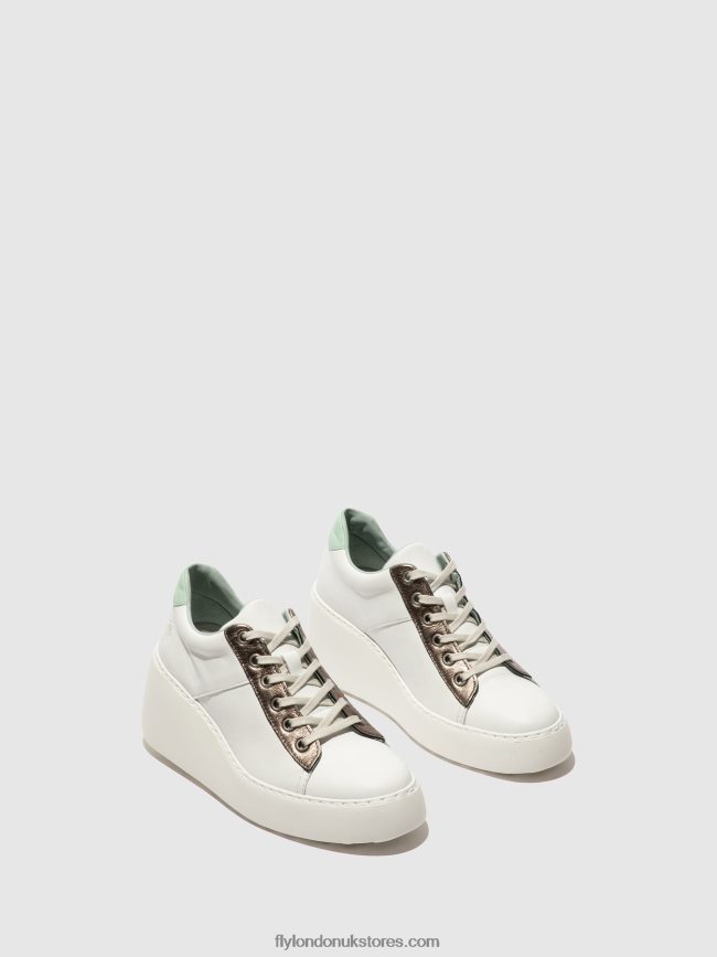 Lace-up Trainers DELF580 Women Fly London 4V24RT722 WHITE/BRONZE GRAPHITE/MINT