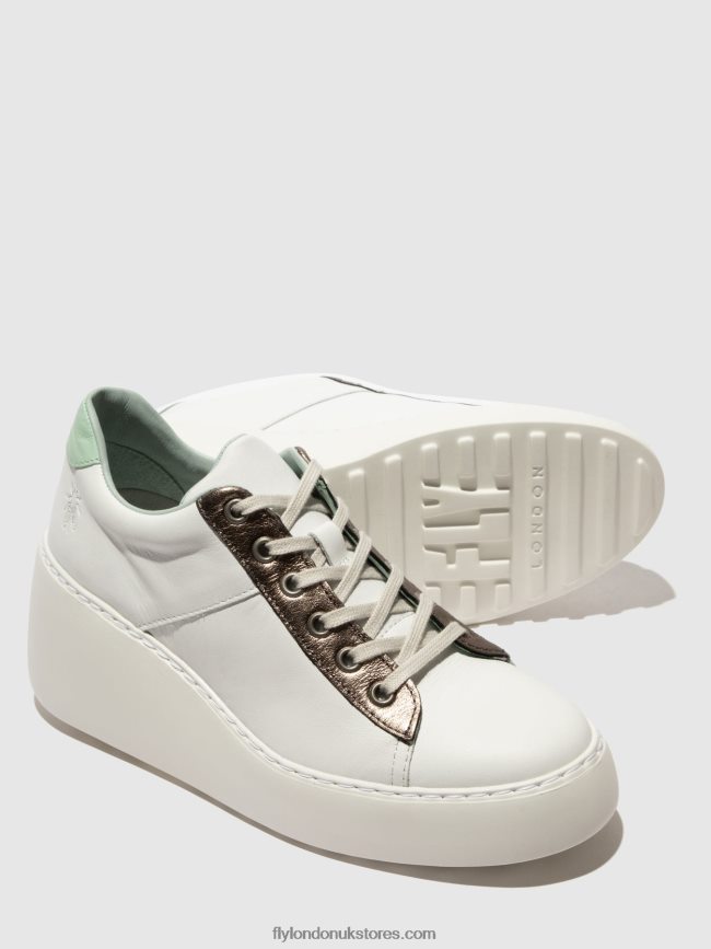 Lace-up Trainers DELF580 Women Fly London 4V24RT722 WHITE/BRONZE GRAPHITE/MINT