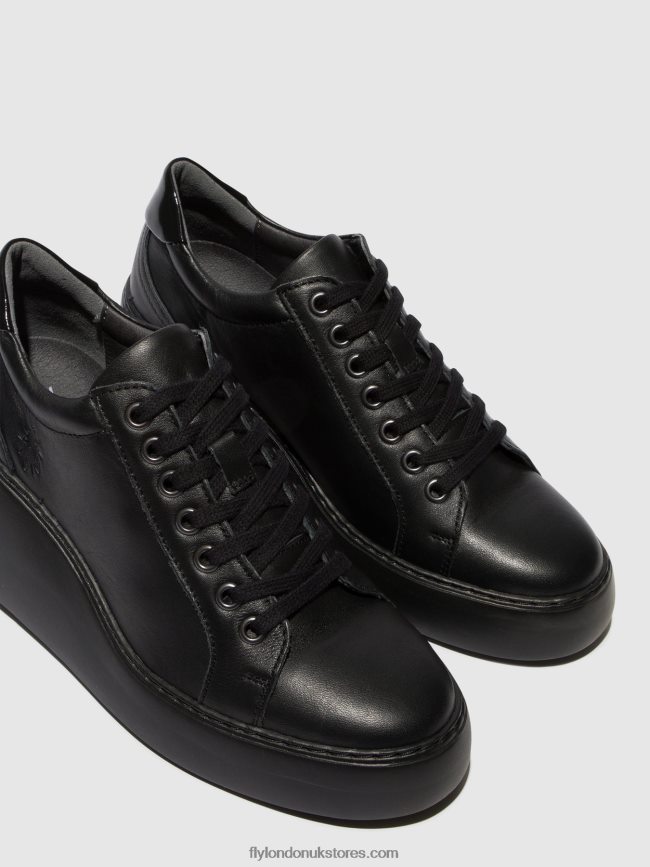 Lace-up Trainers DILE450 Women Fly London 4V24RT737 BLACK (BLACK SOLE)