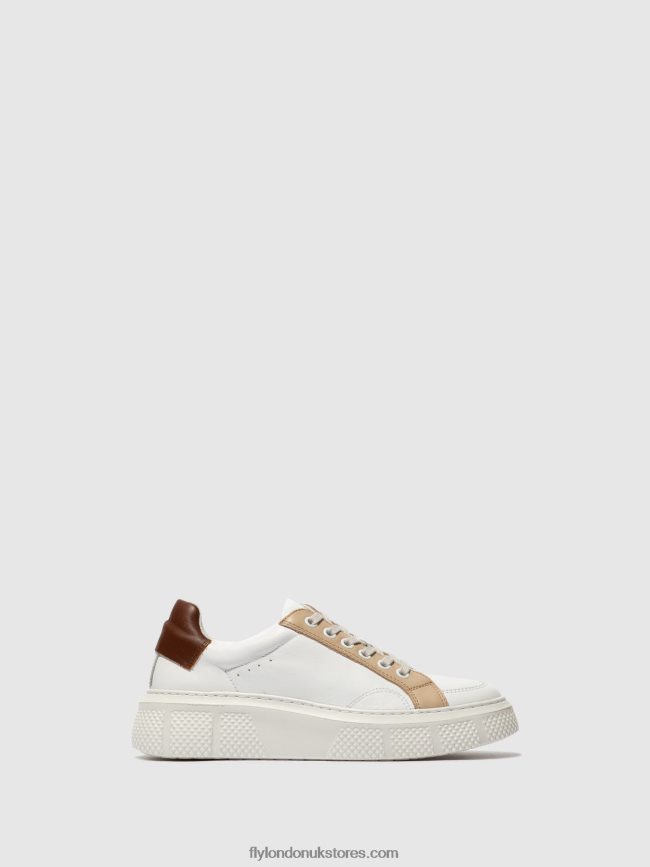 Lace-up Trainers EMMY510 Women Fly London 4V24RT757 WHITE/BEIGE/COGNAC