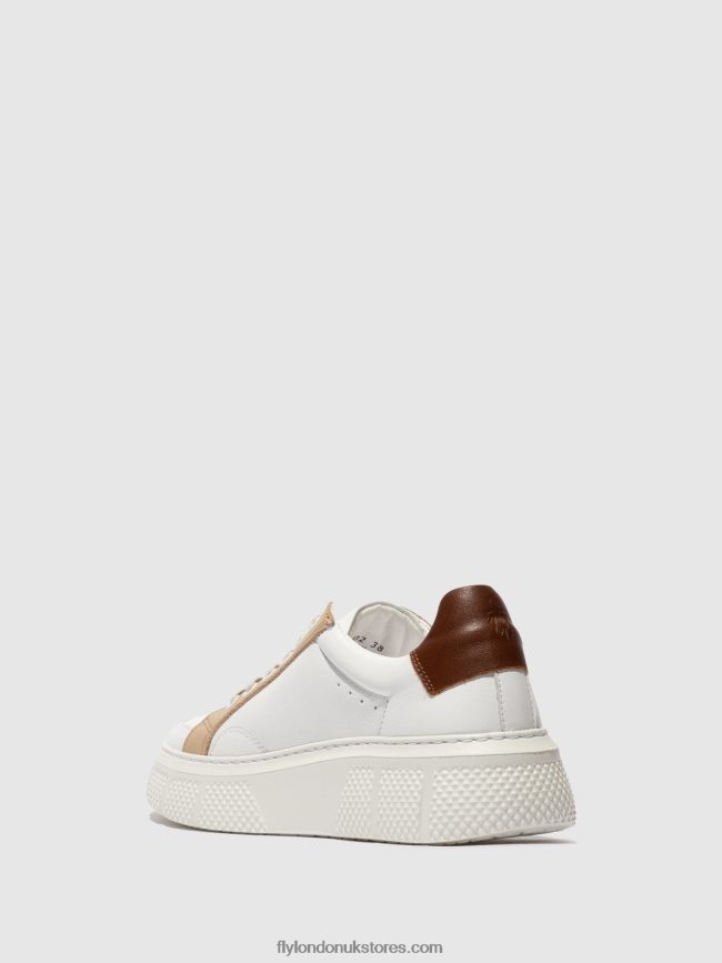 Lace-up Trainers EMMY510 Women Fly London 4V24RT757 WHITE/BEIGE/COGNAC