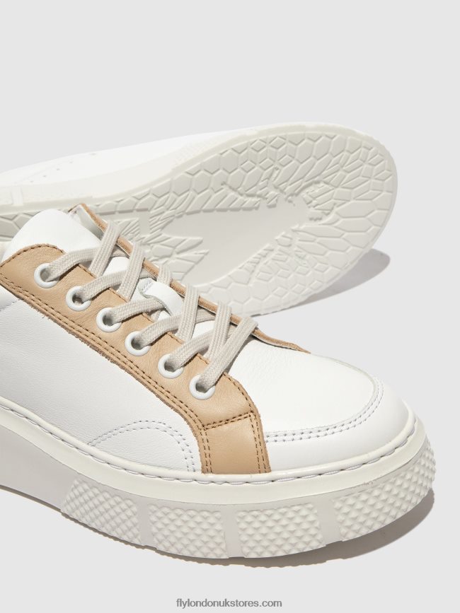 Lace-up Trainers EMMY510 Women Fly London 4V24RT757 WHITE/BEIGE/COGNAC