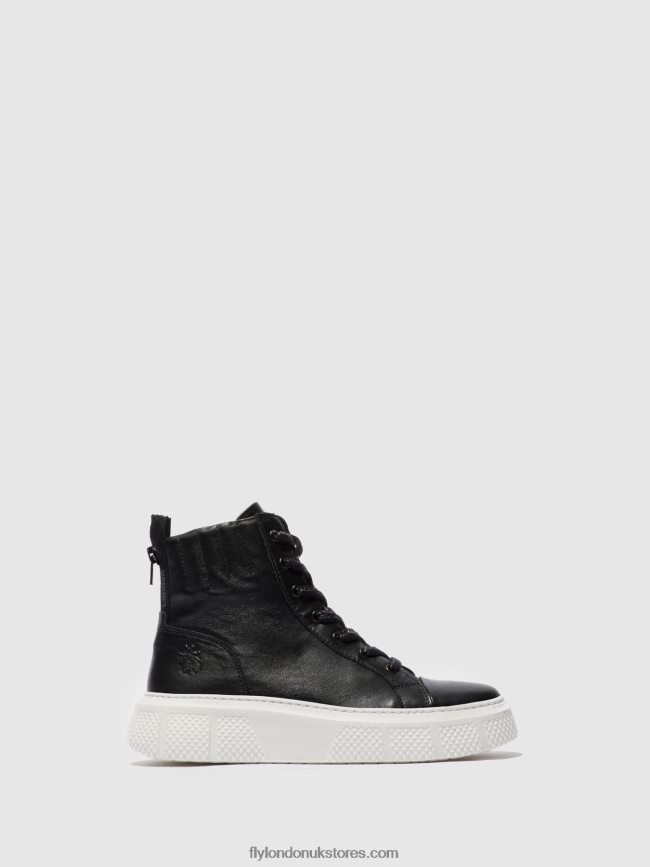 Lace-up Trainers ERBY484 Women Fly London 4V24RT764 DUBLIN BLACK (WHITE SOLE)