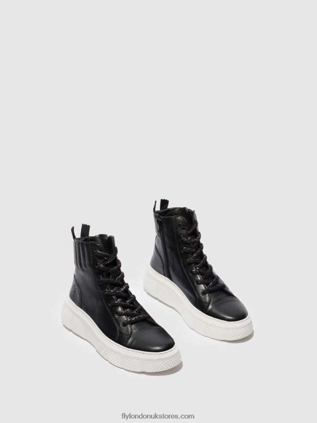 Lace-up Trainers ERBY484 Women Fly London 4V24RT764 DUBLIN BLACK (WHITE SOLE)
