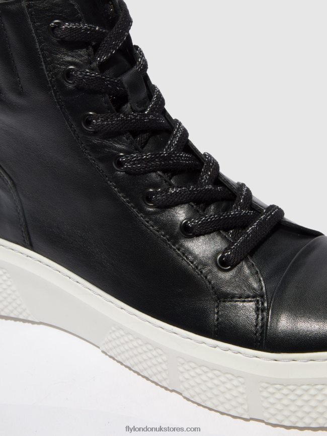 Lace-up Trainers ERBY484 Women Fly London 4V24RT764 DUBLIN BLACK (WHITE SOLE)