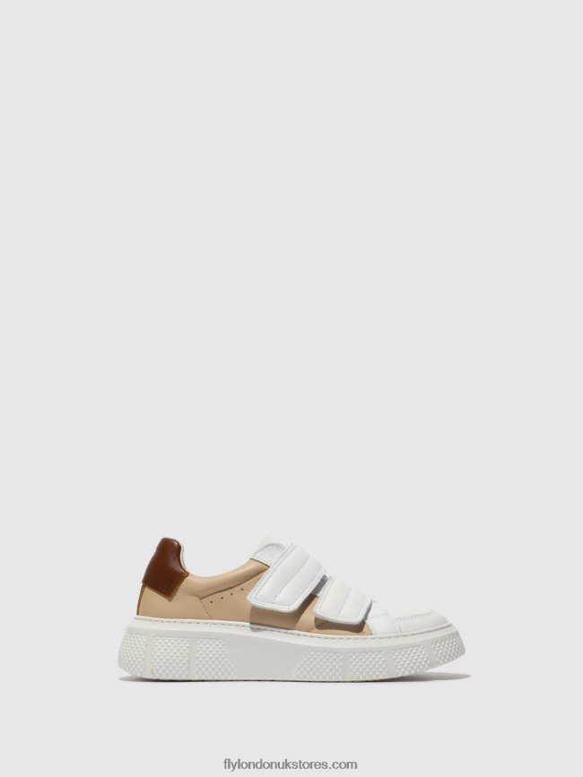 Velcro Trainers EDDA513 Women Fly London 4V24RT751 WHITE/BEIGE/COGNAC