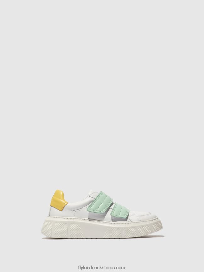 Velcro Trainers EDDA513 Women Fly London 4V24RT755 WHITE/MYNT/YELLOW