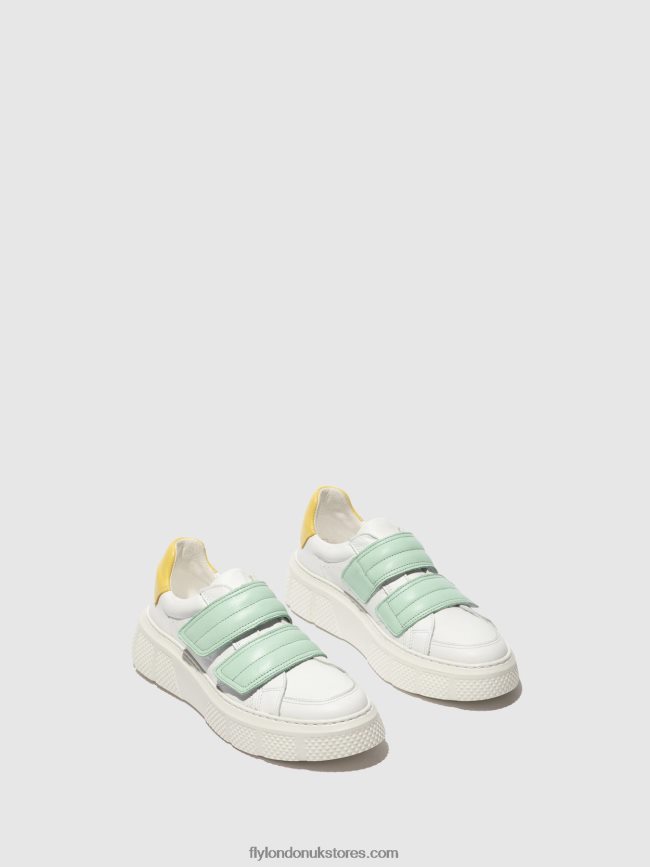 Velcro Trainers EDDA513 Women Fly London 4V24RT755 WHITE/MYNT/YELLOW