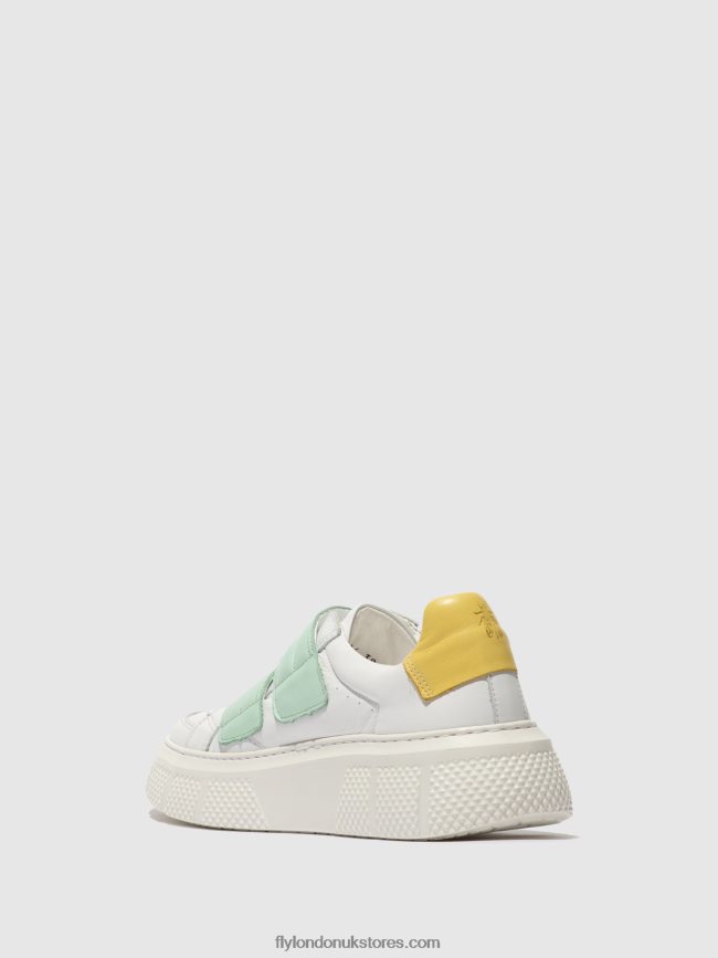 Velcro Trainers EDDA513 Women Fly London 4V24RT755 WHITE/MYNT/YELLOW